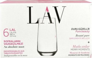 lav Wysokie szklanki do drinków Lal 480 ml LAV komplet 6 sztuk 5