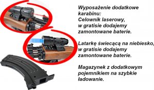 Karabin Na Kulki AK-47 KAŁASZNIKOW ASG+Pistolet+Granat 3