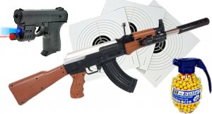 Karabin Na Kulki AK-47 KAŁASZNIKOW ASG+Pistolet+Granat 10