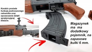 Karabin Na Kulki AK-47 KAŁASZNIKOW ASG+ Granat+2 Tarcze 2