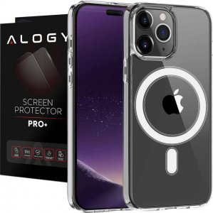 Alogy Etui do MagSafe Ultra Slim Mag Alogy do Qi do Apple iPhone 14 Pro Przezroczyste + Szkło 1