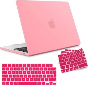 Etui Alogy Etui Alogy Hard Case do Apple Macbook Air 13 2022 M2 Matowy Różowy + Nakładka na klawiaturę 1