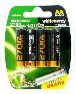 Whitenergy WHITENERGY AKUMULATOR AA 2700 MAH 4 SZT.+ LATARKA (04194) - ZAS4WOAKU0011 2