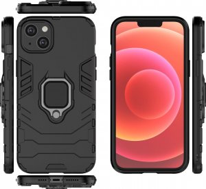 Hurtel Ring Armor etui do iPhone 14 Plus pancerny pokrowiec uchwyt magnetyczny ring czarne 15