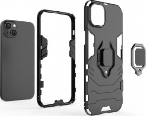 Hurtel Ring Armor etui do iPhone 14 Plus pancerny pokrowiec uchwyt magnetyczny ring czarne 18
