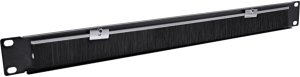 InLine InLine® 19" cable entry plate with brush, 1U, RAL 9005 black 2
