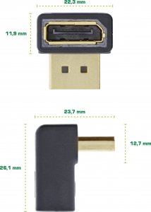 Adapter AV InLine InLine® DisplayPort Adaptor, DisplayPort male/female upward angled 3
