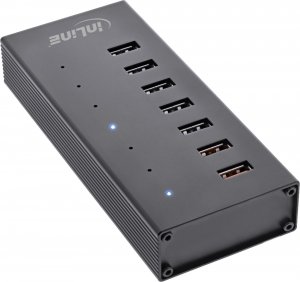 HUB USB InLine InLine® USB 3.2 Gen.1 7 Port Hub Aluminium Case with 2.5A Power Supply black 2