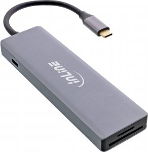 HUB USB InLine InLine® USB 3.2 Type-C Multi Hub (3x USB-A 5Gb/s + USB Type-C (PD 100W), card reader, HDMI 4K@30Hz), OTG, aluminum housing 2