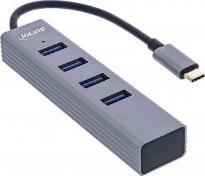 HUB USB InLine InLine® USB 3.2 Gen.1 Type C hub (4x USB-A 5Gbps), OTG, metal case 1