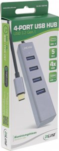 HUB USB InLine InLine® USB 3.2 Gen.1 Type C hub (4x USB-A 5Gbps), OTG, metal case 3