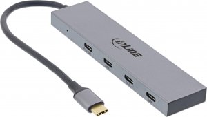 HUB USB InLine InLine® USB 3.2 Gen.2 Hub, USB Type-C to 4 Port Type-C (1 Port power through up to 100W), OTG, aluminum housing, gray, without power supply unit 1