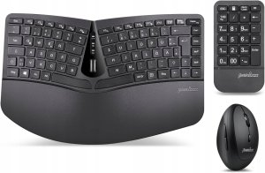 Klawiatura + mysz Perixx Perixx PERIDUO-606A DE, 3-in-1 keyboard and mouse set, wireless, ergon., black 2