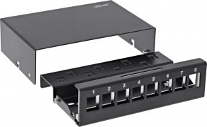 InLine InLine® Desktop Consolidation Point Box 8x Keystone RJ45, metal, black RAL9005 3