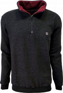 BASTION Bluza męska sportowa czarna suwak XXL 2