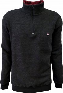 BASTION Bluza męska sportowa czarna suwak XXL 5