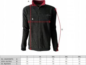 BASTION Bluza męska sportowa GRAFIT rozpinana 4XL 8