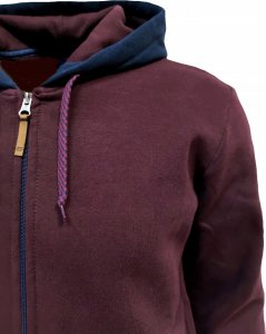 BASTION Bluza sweter męska bordowo-granatowa rozpinana M 2