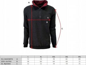 BASTION Bluza męska sportowa granatowa suwak 4XL 12