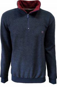 BASTION Bluza męska sportowa granatowa suwak 4XL 2