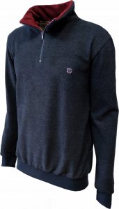 BASTION Bluza męska sportowa granatowa suwak 4XL 3