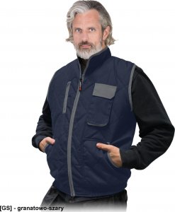 R.E.I.S. BARRAKUDA2 - Bezrękawnik ocieplany pikowany, tkany - granatowo-szary L 3