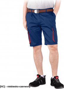 R.E.I.S. LAND-TS - Elastyczne spodnie ochronne do pasa LAND z krótkimi nogawkami, męskie - niebiesko-czerwony S 1