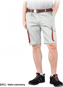 R.E.I.S. LAND-TS - Elastyczne spodnie ochronne do pasa LAND z krótkimi nogawkami, męskie - biało-czerwony 3XL 1