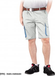 R.E.I.S. LAND-TS - Elastyczne spodnie ochronne do pasa LAND z krótkimi nogawkami, męskie - biało-niebieski 3XL 1