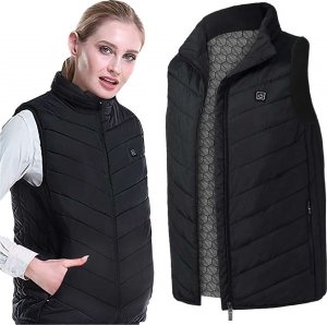 4kom.pl Ogrzewana podgrzewana kamizelka elektryczna kurtka Unisex rozmiar XL zimowa bezrękawnik czarna 14