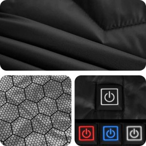 4kom.pl Ogrzewana podgrzewana kamizelka elektryczna kurtka Unisex rozmiar XL zimowa bezrękawnik czarna 8