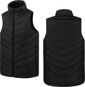 4kom.pl Ogrzewana podgrzewana kamizelka elektryczna kurtka Unisex rozmiar M zimowa bezrękawnik czarna 10