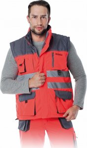 R.E.I.S. LH-FMNX-V - Bezrękawnik ocieplany FORMEN - czerwono-stalowo-czarny L 14