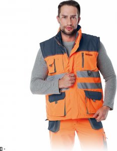 R.E.I.S. LH-FMNX-V - Bezrękawnik ocieplany FORMEN - czerwono-stalowo-czarny L 17