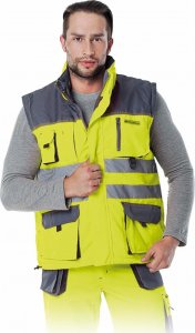 R.E.I.S. LH-FMNX-V - Bezrękawnik ocieplany FORMEN - czerwono-stalowo-czarny L 20