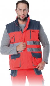 R.E.I.S. LH-FMNX-V - Bezrękawnik ocieplany FORMEN - czerwono-stalowo-czarny L 5