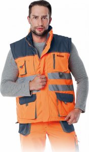 R.E.I.S. LH-FMNX-V - Bezrękawnik ocieplany FORMEN - czerwono-stalowo-czarny L 7