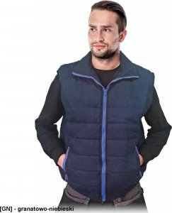 R.E.I.S. PERKOZ - Bezrękawnik ocieplany pikowany, tkany - granatowo-niebieski L 2