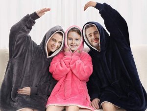 Verk CIEPŁA BLUZA KOC OVERSIZE XXL 2W1 GRUBA FUTRZAK 3