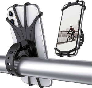 Alogy Alogy Uchwyt rowerowy Spider TPU Bike Holder do telefonu Silikonowy na rower motor hulajnoga quad Czarny 1