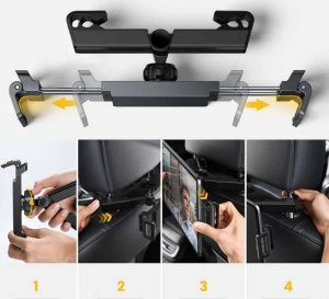 Alogy Alogy Uchwyt do samochodu na telefon/ tablet 4.7-12.9" Car Headrest Holder na zagłówek 8