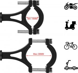 Alogy Alogy Uchwyt rowerowy Metal Bike Holder do telefonu na kierownicę do roweru motocykla hulajnogi Czarny 6