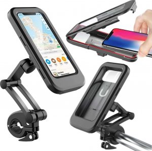 Alogy Alogy Uchwyt na rower wodoszczelny Waterproof Bicycle Phone Holder na kierownicę do telefonu Czarny 1