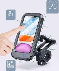 Alogy Alogy Uchwyt na rower wodoszczelny Waterproof Bicycle Phone Holder na kierownicę do telefonu Czarny 11