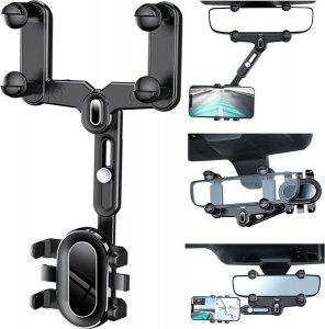 Alogy Alogy Uchwyt samochodowy Mirror Car Holder do telefonu na lusterko wsteczne Czarny 2