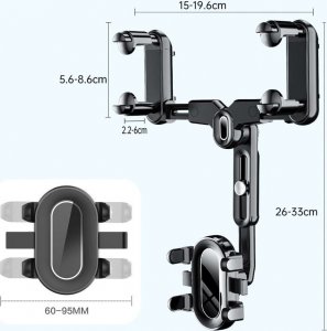 Alogy Alogy Uchwyt samochodowy Mirror Car Holder do telefonu na lusterko wsteczne Czarny 3