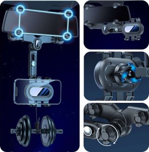 Alogy Alogy Uchwyt samochodowy Mirror Car Holder do telefonu na lusterko wsteczne Czarny 8