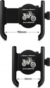 Alogy Alogy Uchwyt rowerowy Metal Bike Holder do telefonu na kierownicę do roweru motoru hulajnoga Czarny 3
