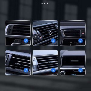 Alogy Alogy Uchwyt samochodowy indukcyjny magnetyczny QI 15W z ładowarką indukcyjną z MagSafe do kratki Czarny 4