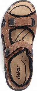 Rieker Komfortowe sandały męskie na rzepy brązowe Rieker 26156-25 42 9